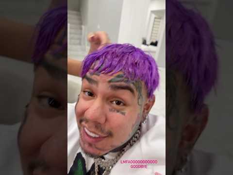 6ix9ine shows off his purple wig and says it’s better than a lot of girls