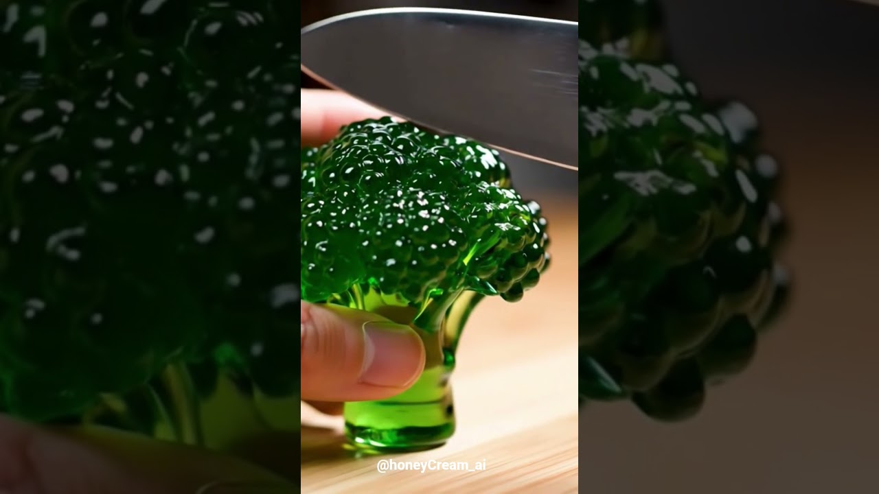AI Glass Vegetable Cutting ASMR for Relaxation 🥦