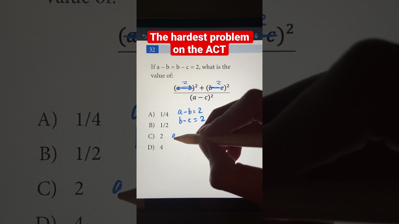 Challenging ACT Math Algebra Problem with JusticeTheTutor
