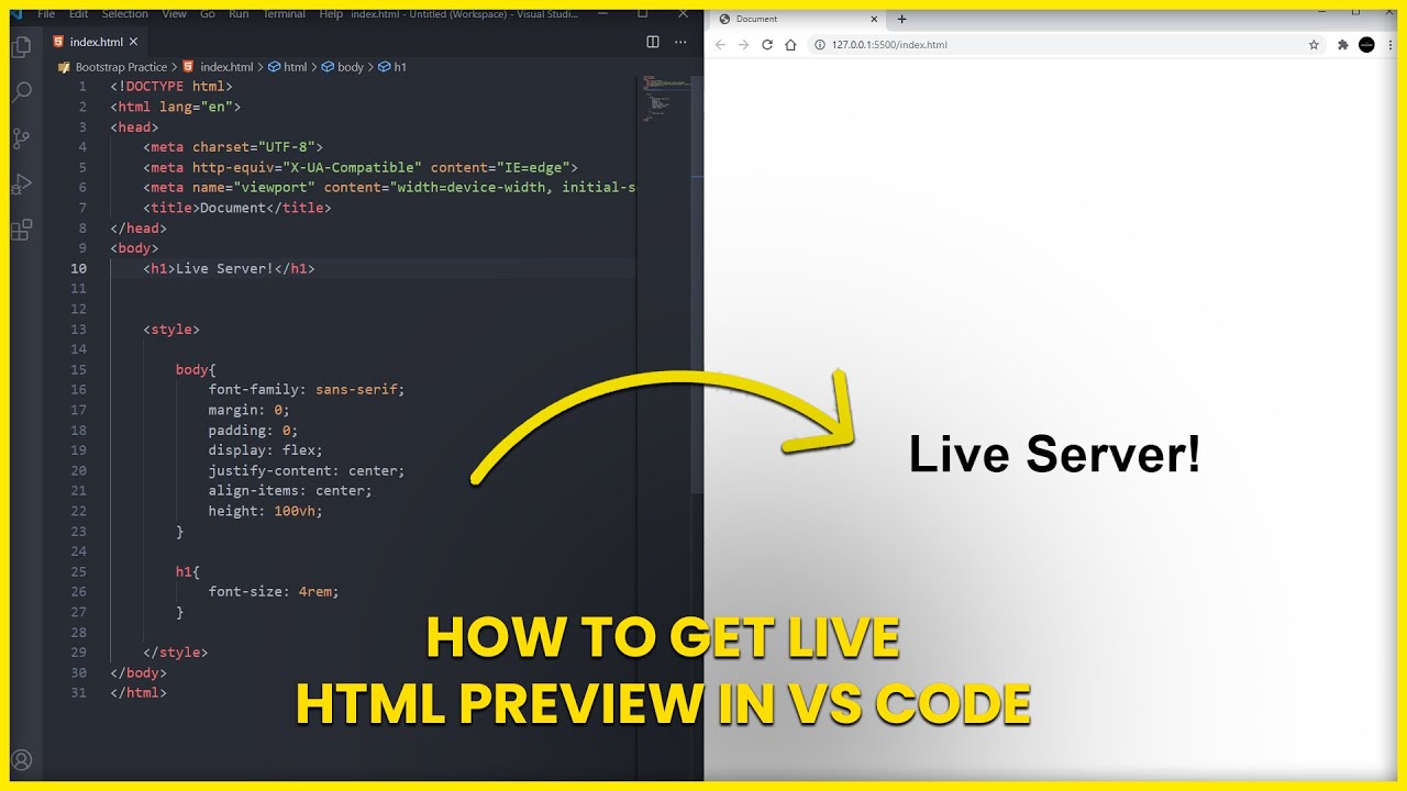 Live HTML Preview in VS Code with Live Server 🚀