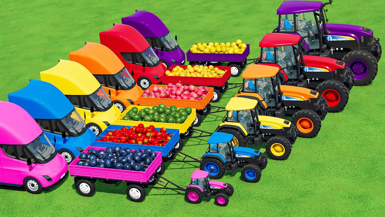 Transporting New Holland Mini & Fruits with Flatbed 🚜