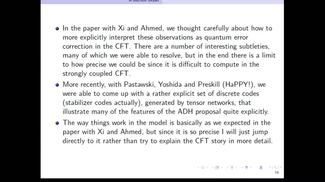 QEC in AdS/CFT | Daniel Harlow's Workshop Talk