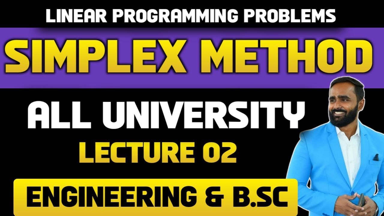 Linear Programming Problems | Simplex Method Lecture 02