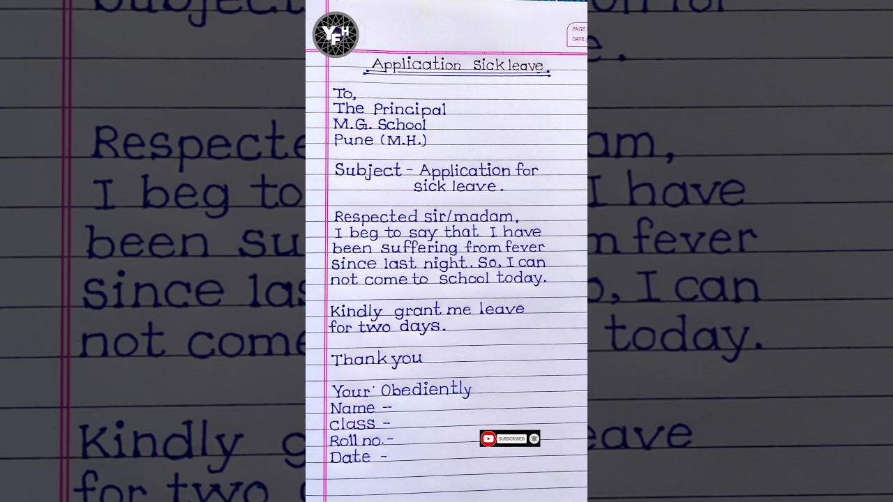 Sick Leave Application in English: Sample Letter and Guidelines