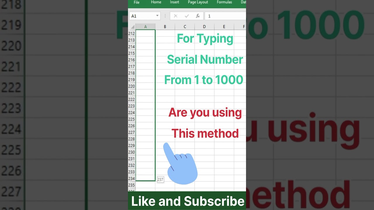 Easily Generate Serial Numbers 1-1000 in Excel 📊