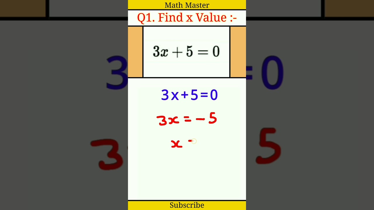 Solve for x in 3x + 5 = 0: Step-by-Step Math Tutorial 🧮