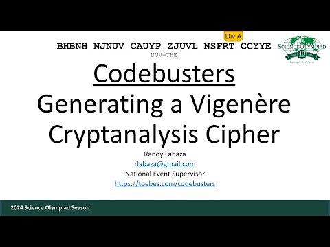 Codebusters - Generating a Vigenère Cryptanalysis Cipher