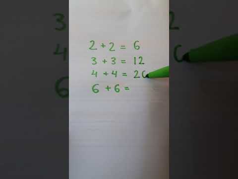 Viral math problem #25 2+2=6, 3+3=12, 4+4=20, 6+6=?