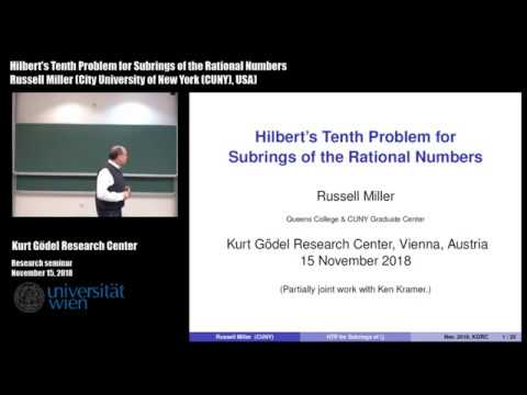 Russel G. Miller - Hilbert's Tenth Problem for Subrings of the Rational Numbers