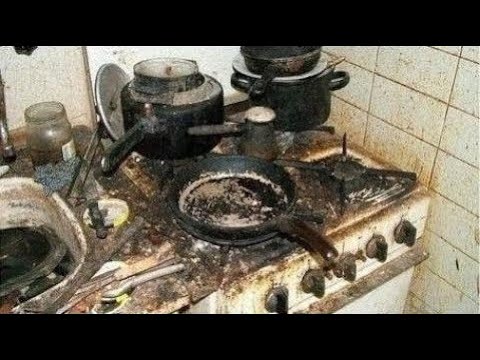 Deep Kitchen Grease Stain Cleaning 🧼