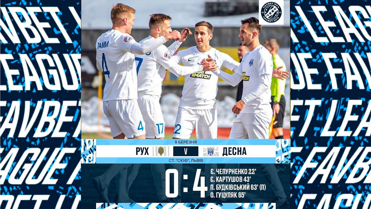 Рух 0:4 Десна — Вражаюча перемога на 17-му турі ⚽