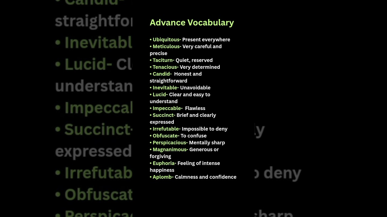 Learn Advance English Vocabulary ✅ #english #learnenglish #englishgrammar #vocabulary #vocabs #ielts