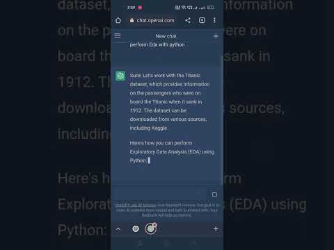 How to Use ChatGpt to Learn EDA with Python Wait of it
