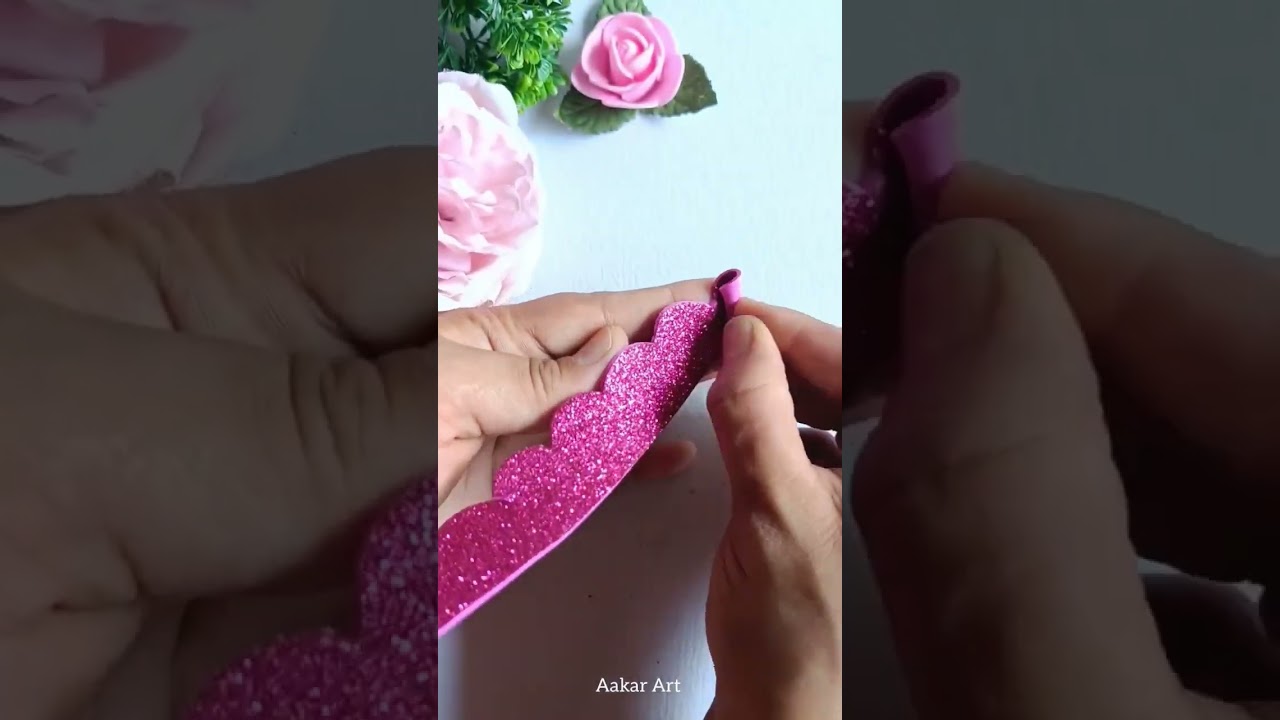 Eva Glitter Foam Rose Flower Tutorial 🌹