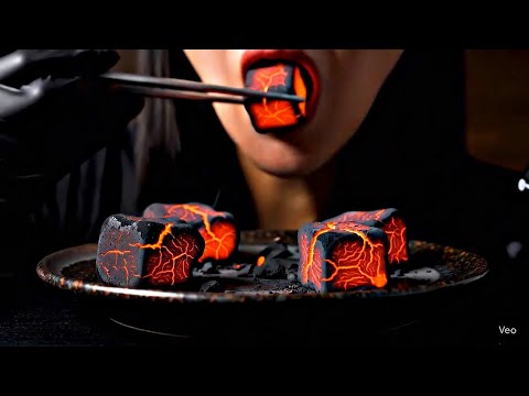 1 Hour of Satisfying AI ASMR Eating Lava Food! - AI ASMR Lava Eating Compilation