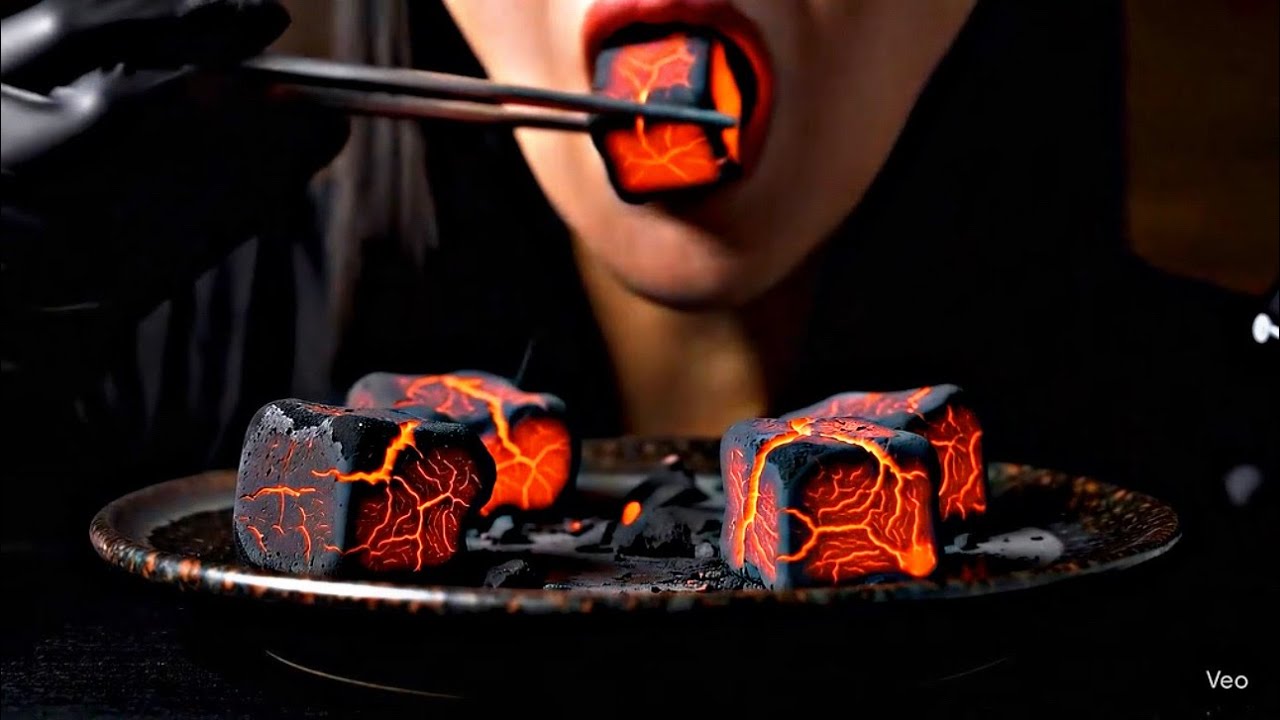 1 Relaxing 1-Hour AI ASMR Lava Food Eating Compilation π