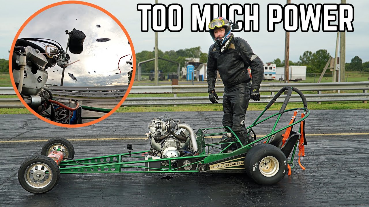 Turbo Predator 670cc Dragster Explodes at 8,500 RPM 💥