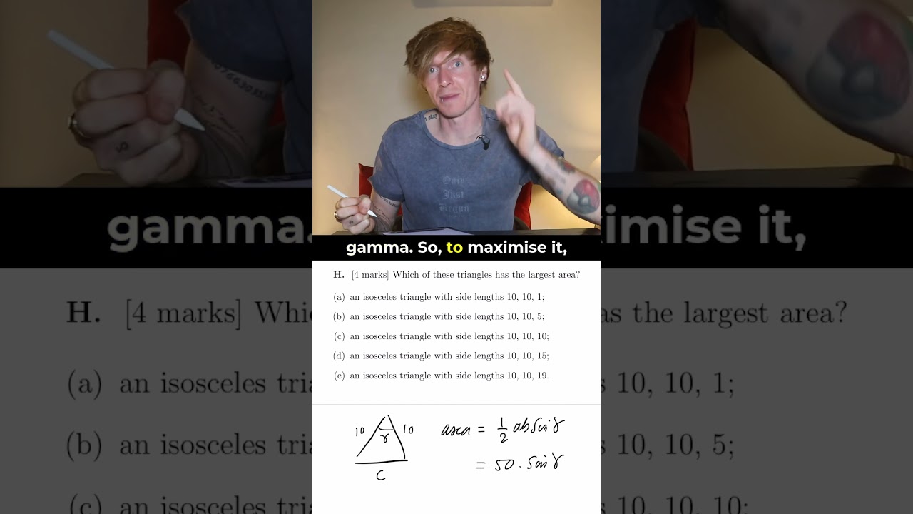 Oxford Maths Admissions Test 2023 Q8 Explained by Dr. Tom Crawford ⏱️