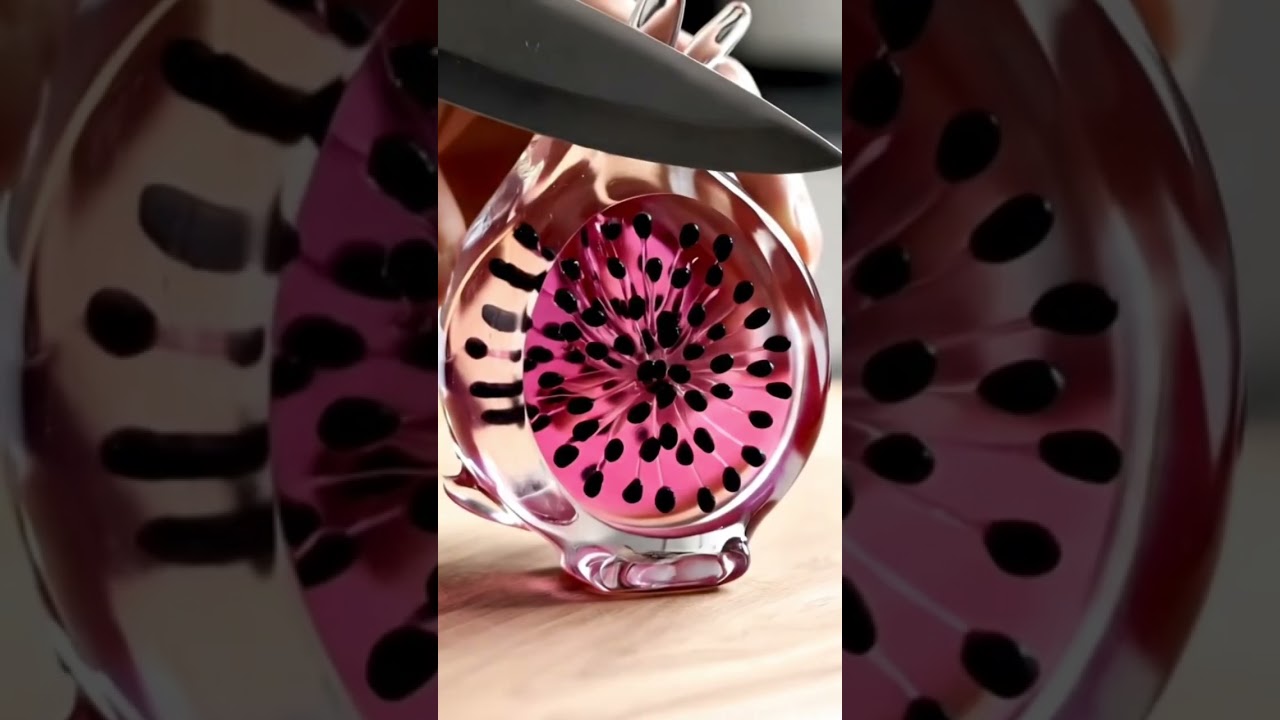 ASMR: Cutting Glass Fruit for Relaxation 🍏