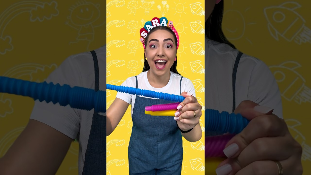 🩵🩷💛Azul, rosa e amarelo. Aprenda as cores com a Profª Sara. #cores #brinquedos #educaçãoinfantil