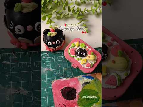 Transforming a plastic box into a cutu storage Box 💕 #viralvideo #clayart #diy #bestoutofwaste