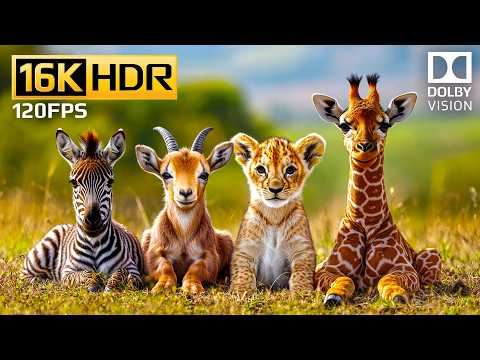 Cute Baby Animals | 16K HDR at 120fps Dolby Vision with Relaxing Music