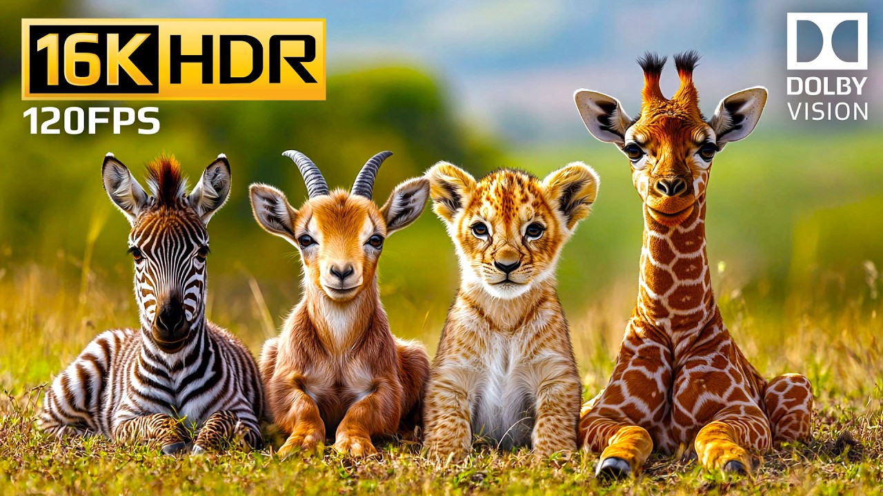 Cute Baby Animals in 16K HDR at 120fps with Dolby Vision and Relaxing Music