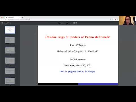 Paola d'Aquino: Residue rings of models of Peano Arithmetic