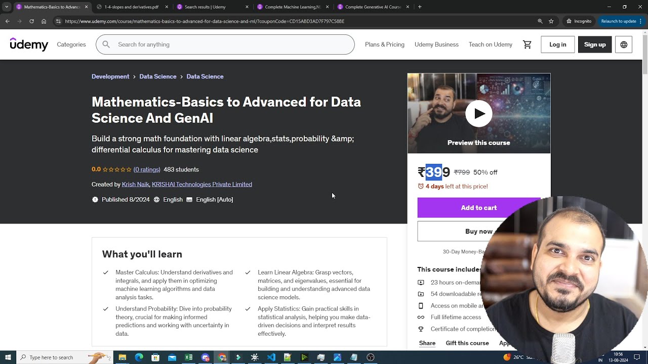 Master Math from Basics to Advanced for Data Science & ML โ Only โน399! ๐