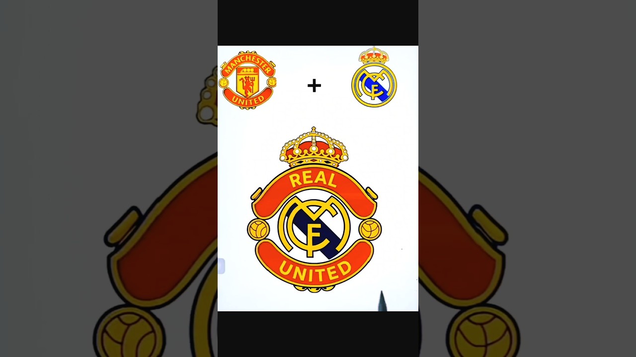 Manchester United and Madrid| war | combination logo #manchesterunited  #logo #drawing