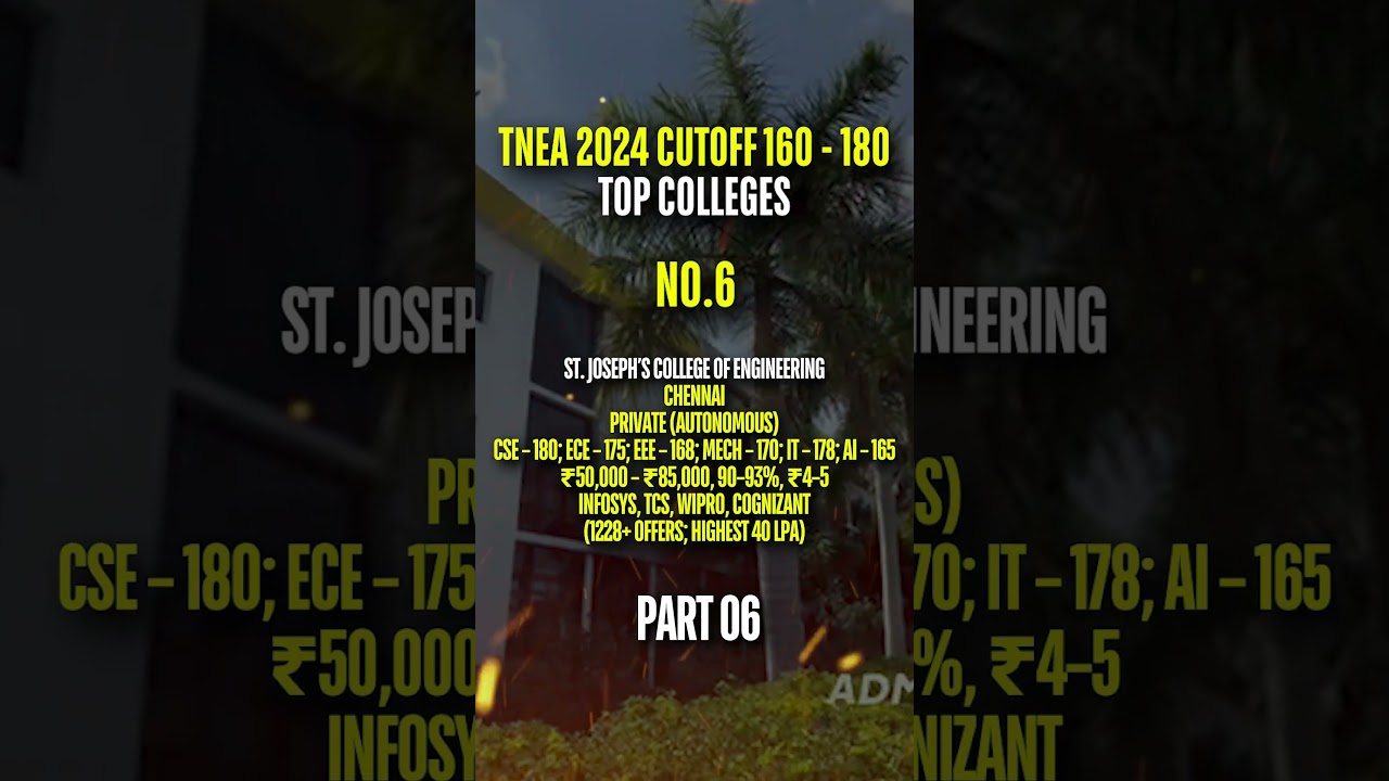 St. Joseph’s College TNEA 2025 🔥 Rank 160-180 Cutoff | 95% Placements | Top MNCs | Low Fees