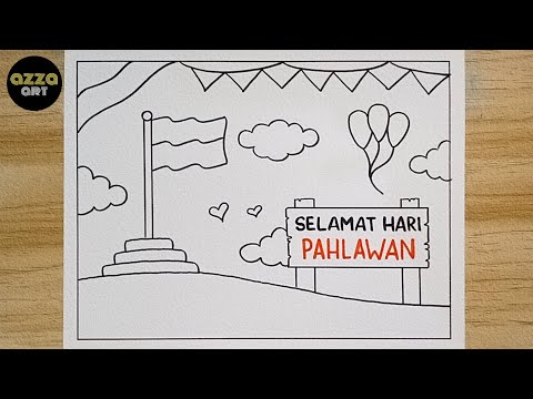 Cara Membuat Poster Hari Pahlawan 10 November 🔴 Gambar Poster Hari Pahlawan yang Mudah 🔴