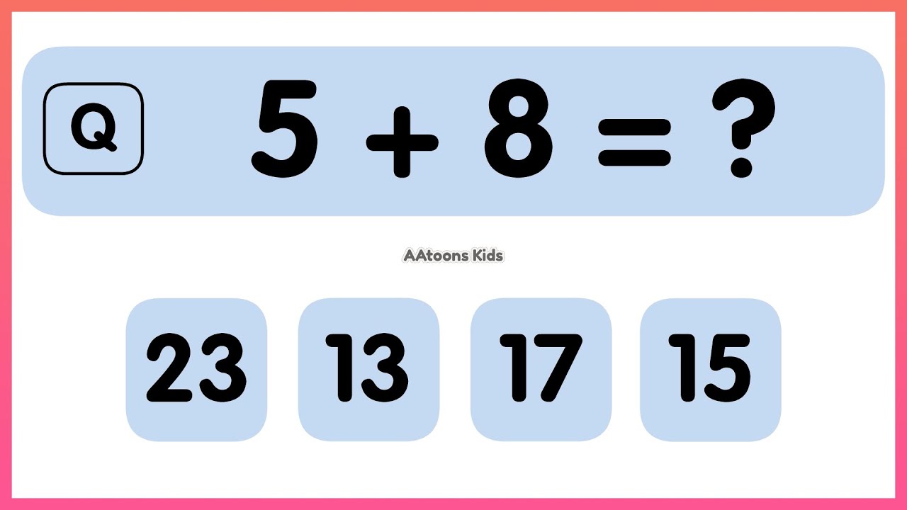 Fun One-Digit Addition Math Quiz for Kids 🧠 | Boost Your Mental Math Skills
