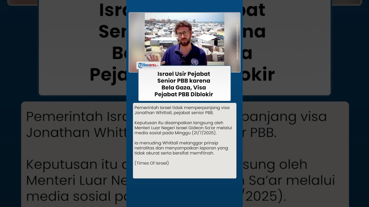 Israel Blokir Visa Pejabat Senior PBB Terkait Pernyataan tentang Gaza