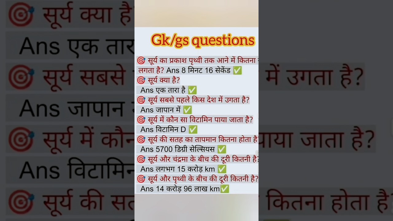Solar System GK Quiz in Hindi 🌍