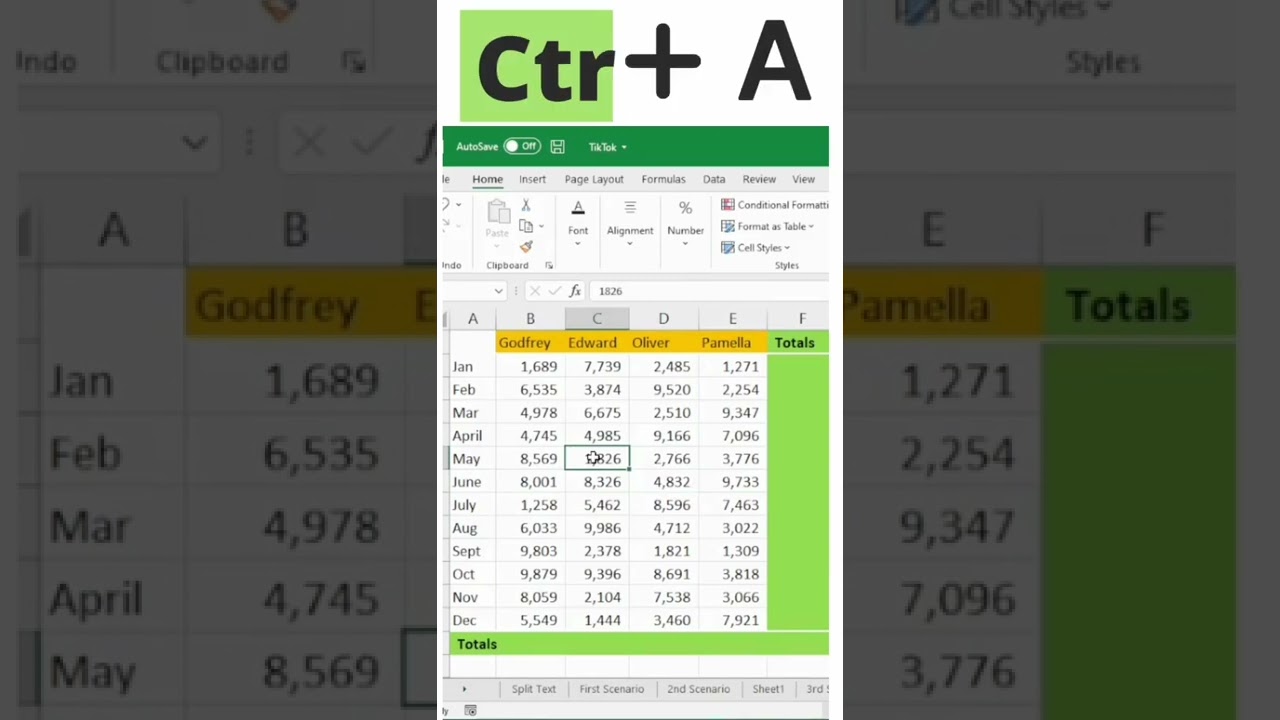 Auto Sum Rows/Columns in Excel Without Formulas