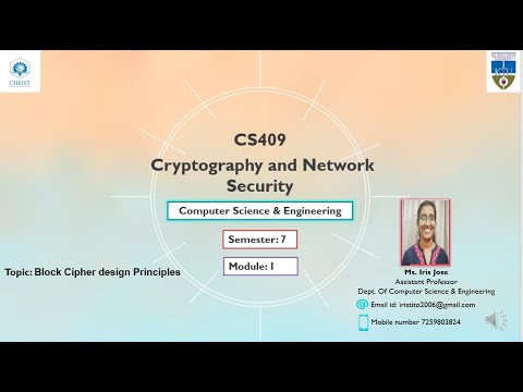 CS 409 CNS module 1 Block cipher design principles