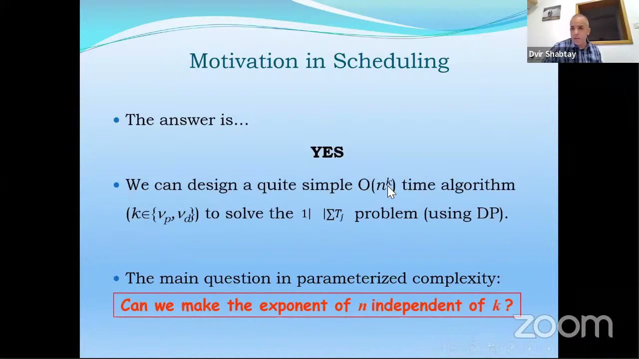 Unlocking Efficient Scheduling Solutions: Insights from Dvir Shabtay on Parameterized Complexity 📅