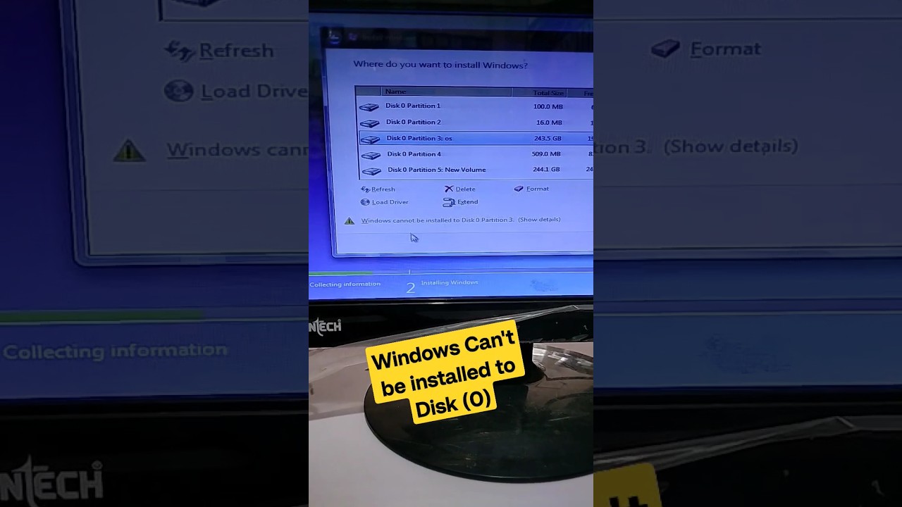 Fix Windows Can't Install on Disk (0) ๐ ๏ธ