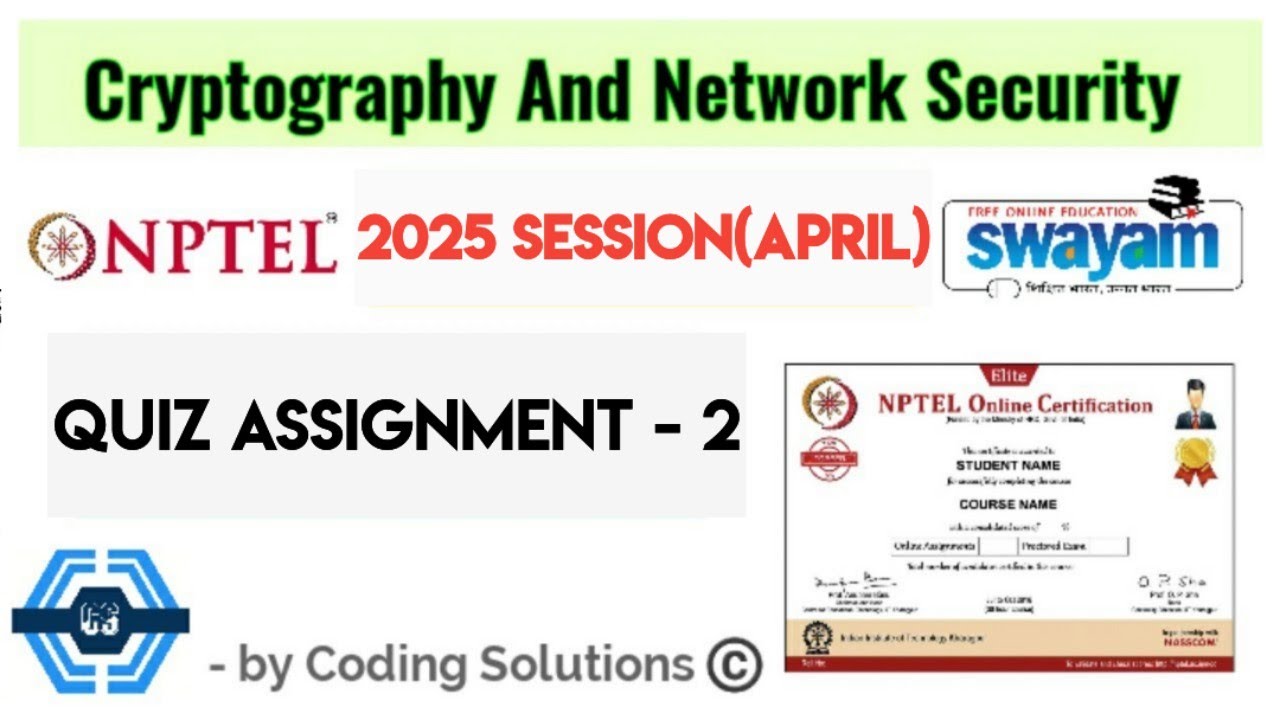 Cryptography & Network Security Week 2 Solutions | NPTEL 2025 📚