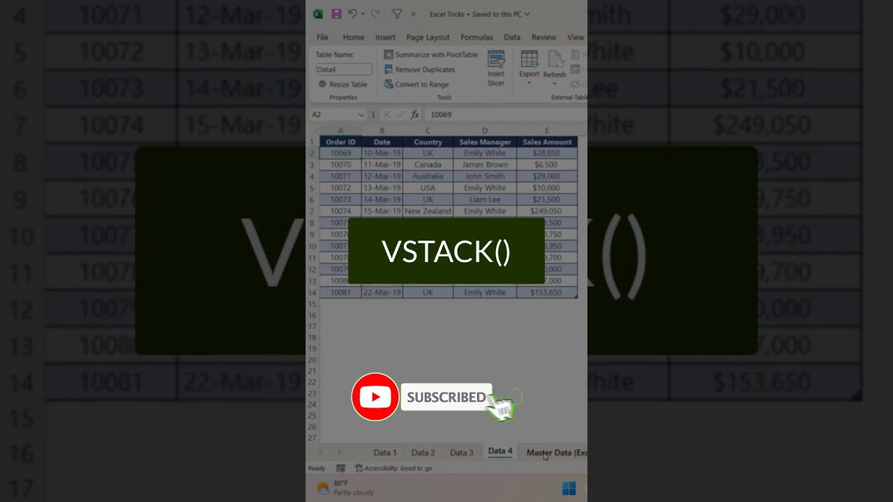 Excel Trick 24: Combine Data with VSTACK Formula 📊