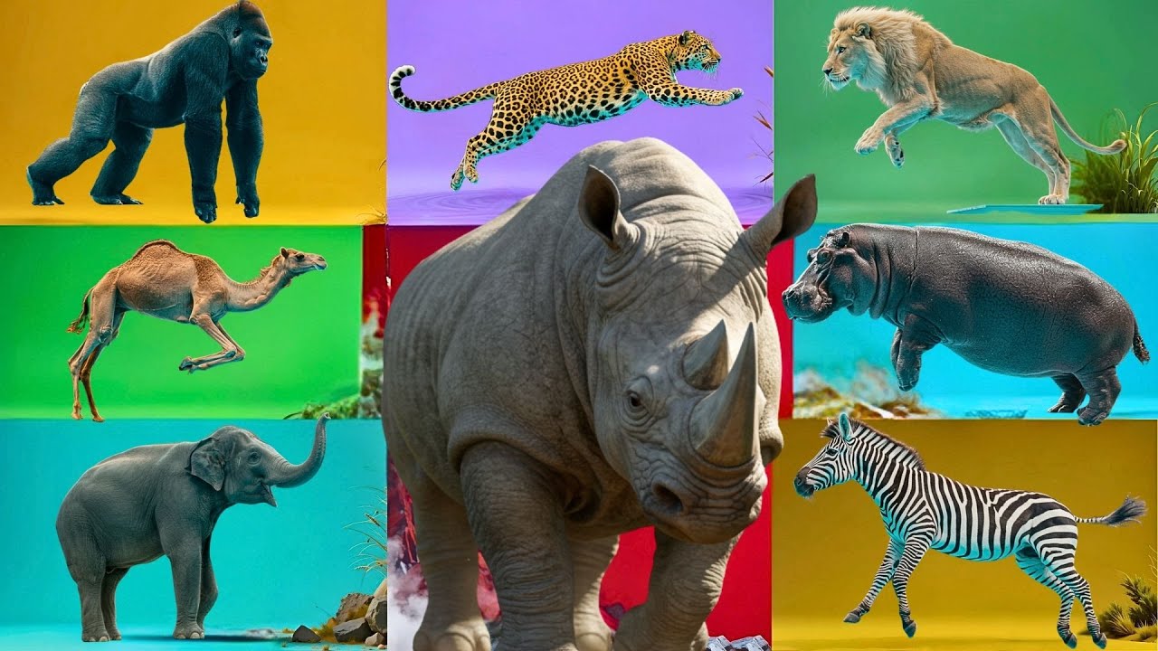 Safari Animal Sounds Song | Nursery Rhyme for Kids - Learn Animal Names and Sounds