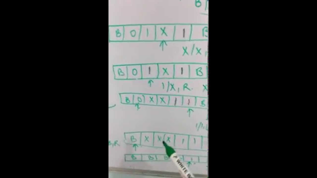 Turing machine (string reversal)