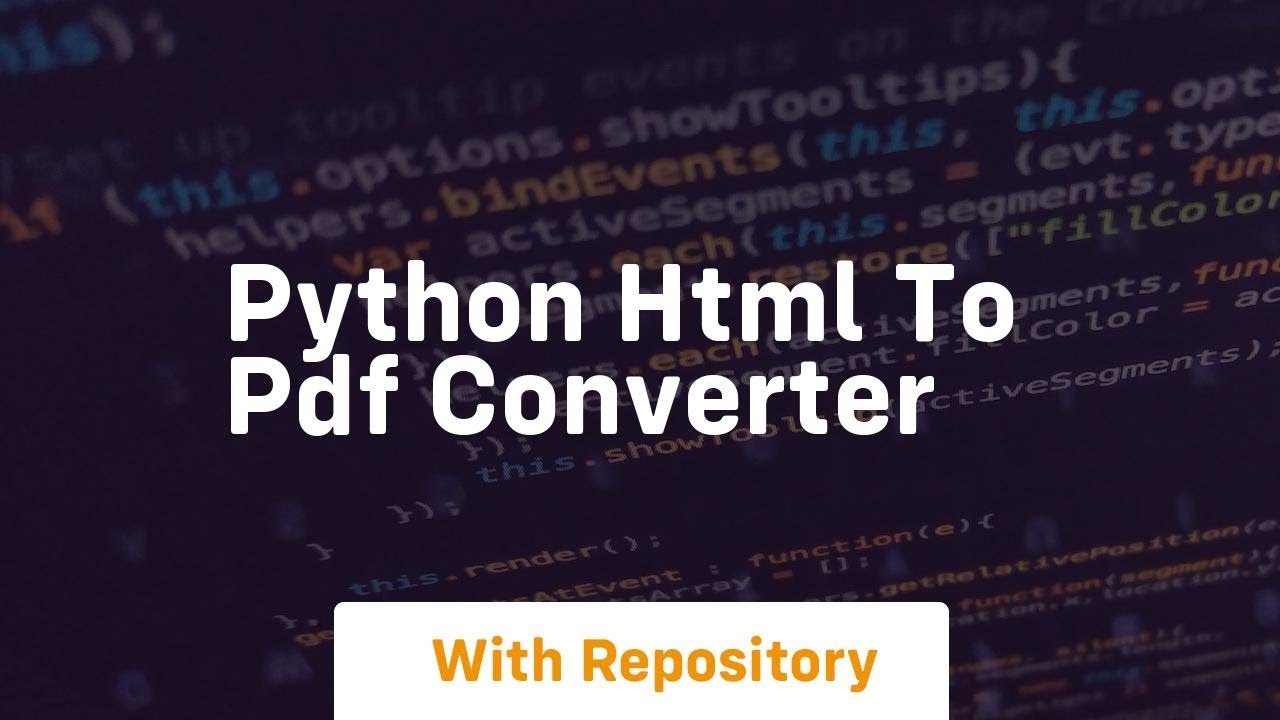 Python HTML to PDF Converter