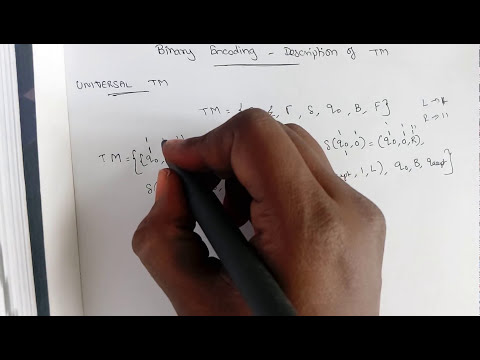 TOC Lec 52-Binary Encoding of Turing machine for Universal TM by Deeba kannan
