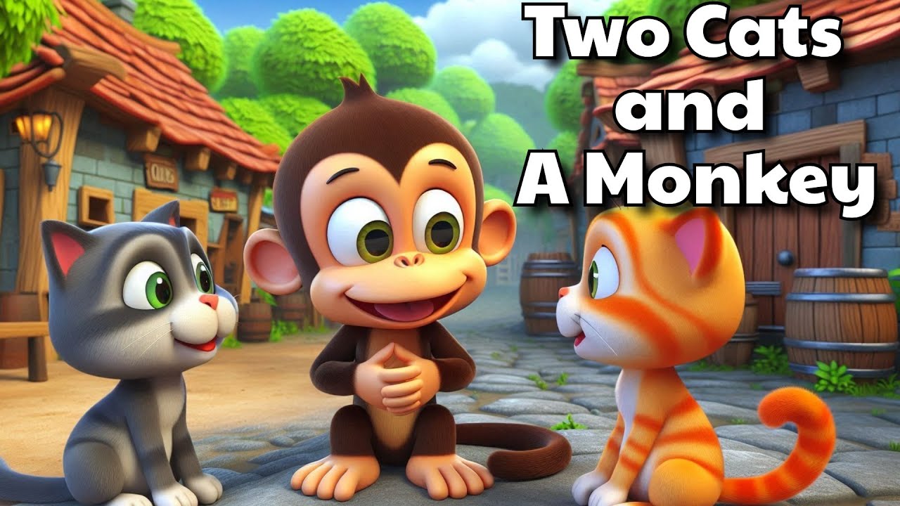 Two Cats and a Monkey | Kids Moral Story 🐒