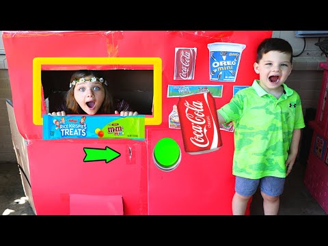 Caleb PRETEND PLAY w/ Vending Machine KIDS TOY STORY!