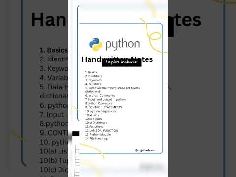 Python Handwritten Notes || Python programming 🧑‍💻