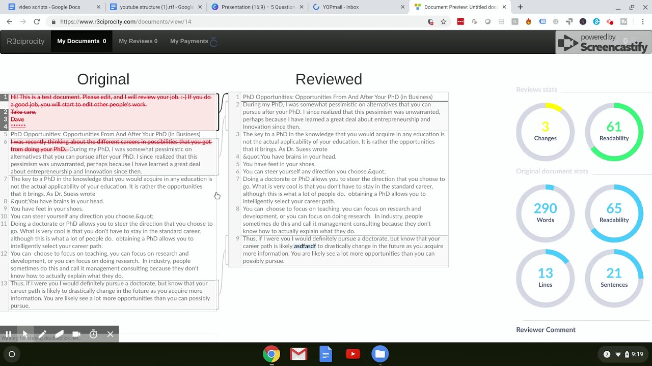 How Do You Upload Your 2nd Test Review On R3ciprocity.com? (2019) - Proofreading Software