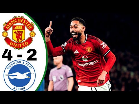 ALL Goals 🔥 Manchester United 4-2 Brighton Match Highlights| Matheus Cunha And Mbeumo Goals.